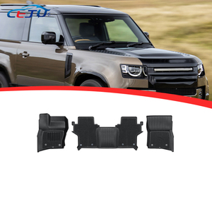 Accessoires intérieurs de <span class=keywords><strong>voiture</strong></span>, tapis de sol de <span class=keywords><strong>voiture</strong></span> en ABS <span class=keywords><strong>noir</strong></span>, tapis de coffre, couvre-tapis pour Land Rover Defender 90 - Product Image 1