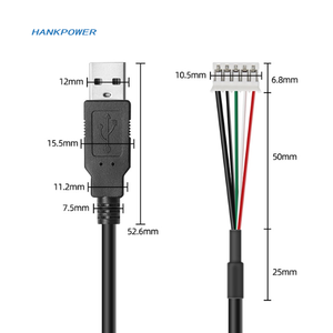 2725 28 + 28 4 núcleos blindados teste cabo USB macho conector para PH2.0 5P Terminal conexão cabo 1.6m - Product Image 5