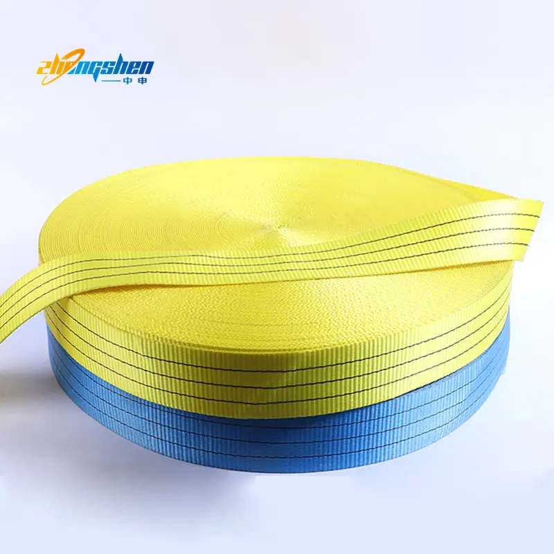 China Factory Customized color and length Polyester webbing sling polyester webbing for ratchet tie down straps