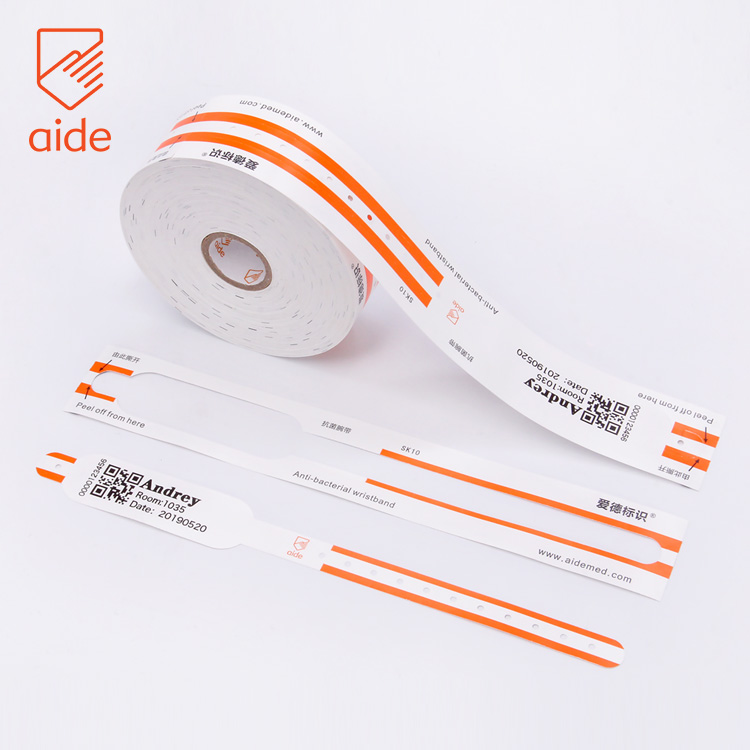 Антибактериальный термобраслет с прямой печатью, вращающийся браслет для пациентов в больницах, только для одноразового использования