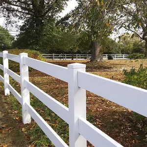 Valla de vinilo de 3 carriles para granja de caballos, venta al por mayor