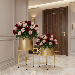 AK ชุดชาวไร่เหล็กทองเหลือง2ชิ้น, ชุดชาวไร่เหล็กสำหรับตกแต่งหรูหราสีทอง - Product Image 1