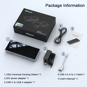 QGeeM 15-IN-1 USB 3,0 Hub Docking Station Quad 5K/ Dual 4K @ 60Hz Pantalla de video HDMI Quad Linux <span class=keywords><strong>OS</strong></span> para <span class=keywords><strong>Macbook</strong></span> <span class=keywords><strong>Pro</strong></span> Xiaomi Laptops - Product Image 6