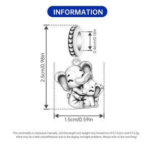 Cute and stylish DIY white brass elephant <b>beaded</b> <b>bracelet</b>/pendant, a great accessory and birthday gift for girls - Product Image 3