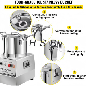 Picadora de Alimentos Multifuncional de Acero Inoxidable, Procesador de Alimentos de Fácil Operación para Carne, Verduras y <span class=keywords><strong>Ajo</strong></span> - Product Image 5