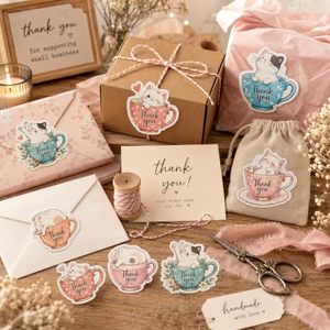 Custom <b>Logo</b> Small Business Thank You <b>Sticker</b> Self-Adhesive Holiday Greeting Christmas Gift Free Roll Promotion Grocery - Product Image 5