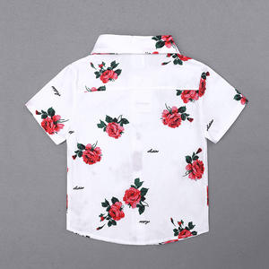Ensembles de vêtements d'été pour garçons, ensemble de vêtements pour enfants, vêtements pour garçons, chemises à fleurs + shorts, 2 pièces, costume de gentleman avec nœud papillon et ceinture - Product Image 4