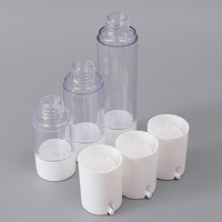 Botella de Loción con Bomba de 15ml, 30ml, 50ml, Tapa de Rosca, Recargable, Forma Cilíndrica, Transparente o Esmerilada