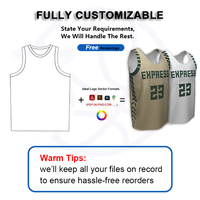 Maillot de basket-ball personnalisé imprimé par sublimation, réversible, 2 faces, séchage rapide, évacuation de l'humidité, pour les équipes de lycée, universitaires et sportives