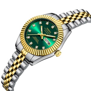 Montre à quartz raffinée et élégante pour femme, boîtier classique effet soleil, bracelet en acier, étanche à vie, montre élégante pour femme - Product Image 1