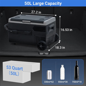High Quality 50L Small Portable 12v 24v 220v Fridges <b>Mini</b> Camping Cooling In-car Boats Refrigerator Wth <b>Compressor</b> for Car - Product Image 4