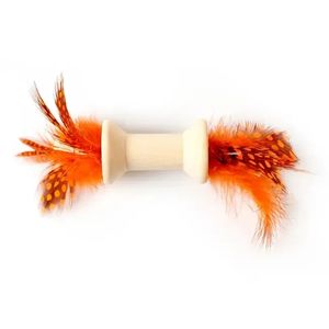Giocattolo per Gatti Interattivo con Doppia Punta in Piuma, Sostenibile, Colorato, in Legno, Stimola il Gioco - Product Image 5
