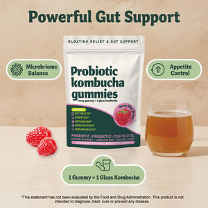 Gomitas de Kombucha Probióticas de Marca Privada con Probióticos, Olmo Escamoso y Raíz de Diente de León para el Apoyo Intestinal para Mujeres y Hombres - Product Image 4