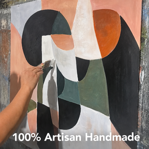 Arte Abstracto Moderno de <span class=keywords><strong>Cubismo</strong></span>, Formas Geométricas, Pintura Acrílica Hecha a Mano para Decoración del Hogar, Lienzo para Sala de Estar con Marco - Product Image 5