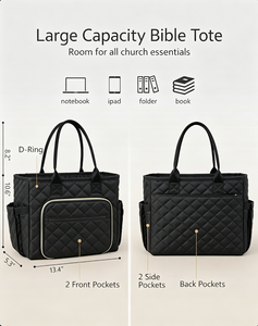 BSCI - Bolsa de Biblia Grande Personalizada al por Mayor, Funda para Biblia Acolchada, Bolsa de Transporte para Biblia, Bolsa de Iglesia, Estuche para Transportar la Biblia para Mujer - Product Image 1