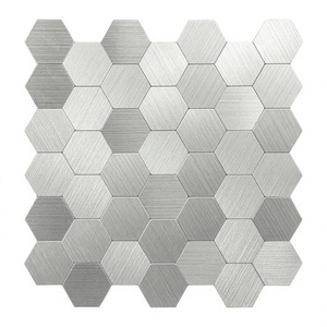 Mosaicos Metálicos Hexagonales Dorados Cepillados, Adhesivos, Decoración de Pared de Aluminio Compuesto para Baño y Cocina - Product Image 3