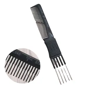 Wholesale carbon tail comb Makeup women's hair comb portable with a black plastic noodle comb