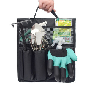 Garden <b>Tool</b> Storage Bag With 10-14 Pockets <b>Top</b> Handle Suspension Design For Outdoor Gardening Use - Product Image 3