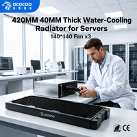 OCOCOOCRD42 Radiator Pendingin Cairan Tembaga Penuh 420mm Penukar Panas Berkinerja Tinggi untuk Pusat Data AI Peralatan Laser Medis