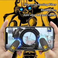Guantes para Juegos PUBG Mobile, Cubierta de Pantalla Táctil Superconductora Sensible, Dedales de Fibra Plateada Resistentes al Sudor