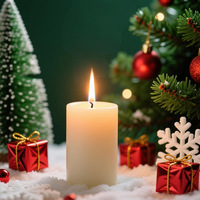 LITBRIGHT Vente en gros de bougies pilier extra larges, longues, à combustion prolongée, sans gouttes, non parfumées, ivoire véritable, blanches, pour mariage, église, prière