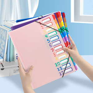 12-trang cầu vồng chỉ số A4 nhựa tài liệu thư mục tập tin tùy chỉnh PP tài liệu tùy chỉnh thư mục ảnh cho Giấy thử nghiệm Bộ sưu tập - Product Image 2