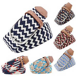 Venta al por mayor de punto personalizado tejido Web tejido cinturones de golf Unisex ajustable mujeres hombres elástico trenzado cinturón elástico - Product Image 1