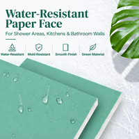 Plaque de plâtre résistante à l'humidité avec surface en papier, plaque de plâtre imperméable et résistante à l'humidité, plaques de plâtre pour murs