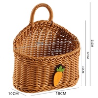 Panier de rangement mural multifonctionnel en rotin tressé écologique, pliable, de style nordique, petit format portable