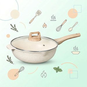Fabricant OEM, design moderne et luxueux, poêles à <span class=keywords><strong>paella</strong></span> en alliage d'aluminium antiadhésif avec couvercle en verre, durables et écologiques - Product Image 1