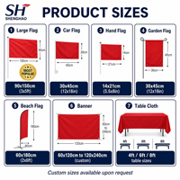 Drapeaux personnalisés sur mesure, livraison rapide disponible pour les événements de fan zones de football, conception gratuite, toutes tailles, durables et pour une utilisation en extérieur.