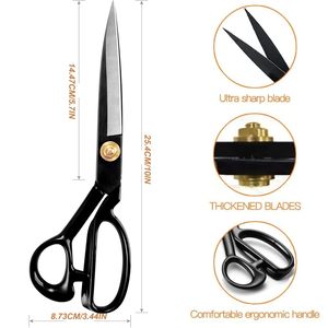 High Quality Heavy Duty Tailor Scissors with Smooth Edge Metal Handle for DIY Clothing Designer <b>Sewing</b> Fabric Cutting - Product Image 3