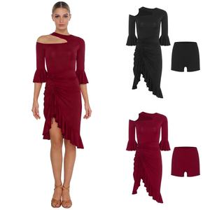 Vestido de Baile para Mujer, con Cordones, para Actuaciones en Escenario, Fiestas, Competencias Profesionales, Danza del Vientre, Danza Latina, Baile de Salón - Product Image 1