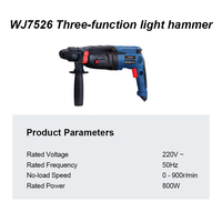 Marteau perforateur rotatif 3-en-1 800W avec moteur sans balais, brise-béton électrique 220V et burins pour la rénovation