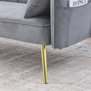 Canapé-lit convertible en velours du fabricant, ensemble de canapé-lit réglable avec système <span class=keywords><strong>clic</strong></span>-<span class=keywords><strong>clac</strong></span> et revêtement en velours confortable - Product Image 4