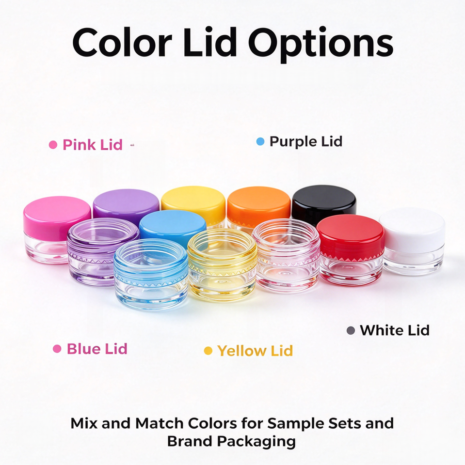 Sampling Pot 3g PS Plastic Mini Cosmetic Cream Jar 30x16mm Small Round Sample Pot ...