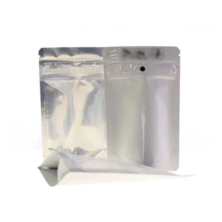 3.5g Smell Proof Laminated Flower Packaging Bag Silver Aluminum Bag Food Storage Heat Seal Pure Mylar Foil Bag Vacuum Pouch