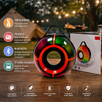Enceinte portable sans fil Bluetooth 5.3 RGB 8W avec lecteur TF USB FM pour fêtes en extérieur, avec poignée de transport, OEM ODM