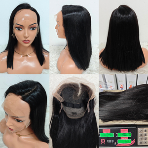 Letsfly Promotion 72$ SDD 13x2 Lace Frontal Bob Wigs 12A 14inch Bone Straight Natural Black Wigs 100% Human Hair Wholesales 240g - Product Image 2