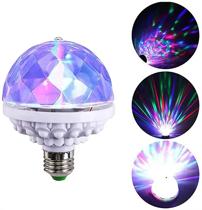 Ampoule LED rotative automatique E27, 6W, 2 pièces, éclairage de scène, effet stroboscopique, fête magique, Disco, lampes