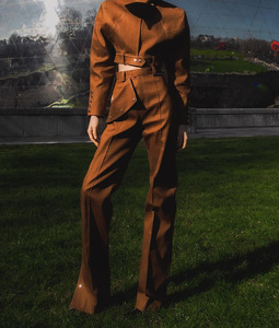 Frühling Neuheiten Damen Outfits Langarm Crop Top Jacke und passende lange Hosen Frauen zweiteilig Set - Product Image 6