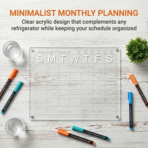 Calendrier magnétique en acrylique pour réfrigérateur, transparent, lavable, durable, personnalisé, grande taille, Art Déco - Product Image 2