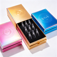 Individuell Bedruckte Schubladenpapier-Geschenkbox mit Blister-Einlage für 2 Fläschchen Kosmetisches Gefriergetrocknetes Pulver Glasfläschchen-Verpackungsbox
