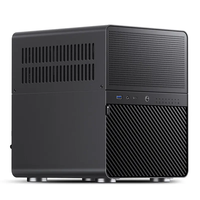 Boîtier NAS JONSBO Stock Mid Tower Mini-ITX avec ventilateurs, alimentation SFX, carte mère ITX, coque en acier pour disques durs, 8+1 baies, double ventilateur 100 mm, boîtier PC 10 USB