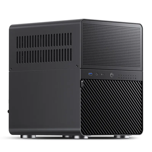 JONSBO Stock Mid Tower Mini-ITX NAS Chassis Fans SFX PSU ITX Motherboard Steel HDD Shell 8+1 Bay Dual 100mm BOX 10 PC Case USB