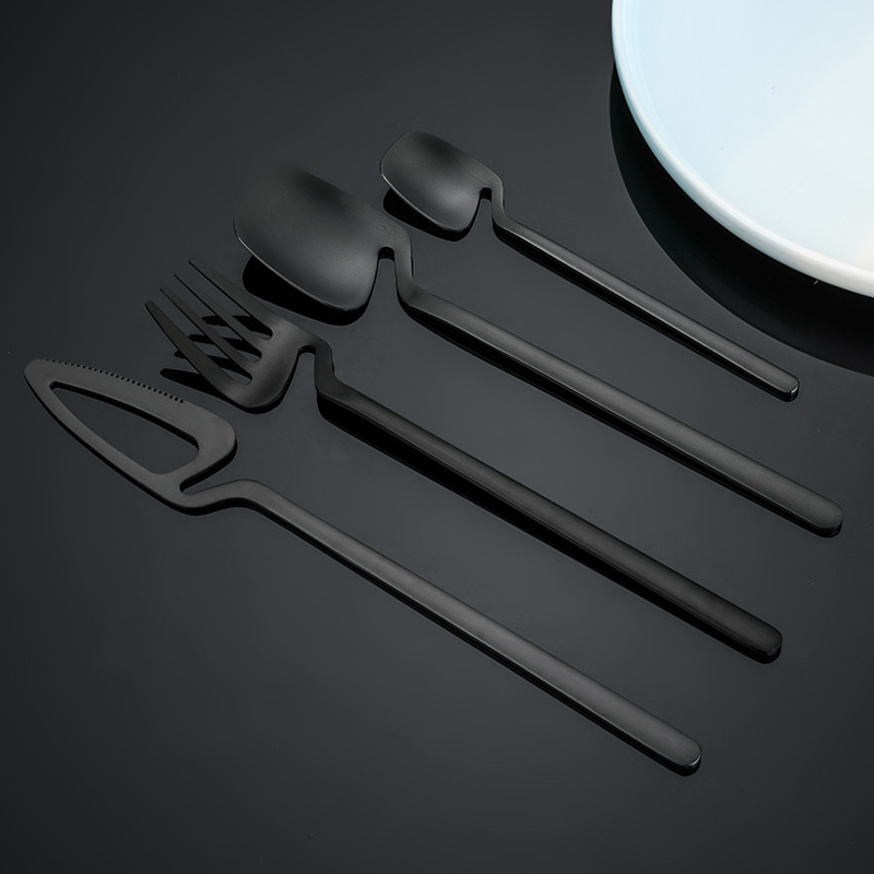 Modern Matt Gold Spoon Fork Knife Flatware Hanging Cutlery Tableware Stainless Steel Hanging Cutlery Set · image 3
