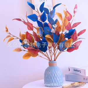 Branche de feuilles d'eucalyptus artificielles 10cm-30cm en tissu polyester, décoration intérieure, bouquet de mariage, décoration de table de salon - Product Image 4