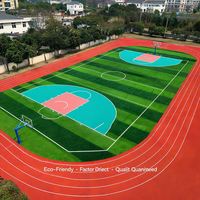 Piste de course en caoutchouc in situ pour complexe sportif, homologuée IAAF, configuration standard de 400 mètres pour l'Asie du Sud-Est et les climats tropicaux