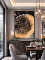 Peinture sur Porcelaine Incrustée de Strass, Art Mural Abstrait Moderne de Luxe Léger, Décoration Murale Encadrée 31.5x47.24in pour Entrée