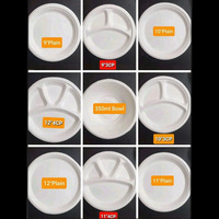 Plato Desechable de Bagazo Blanco Premium de 9 Pulgadas, Resistente, Compostable, Reutilizable, Biodegradable, para Camping, Apto para Microondas, Ecológico